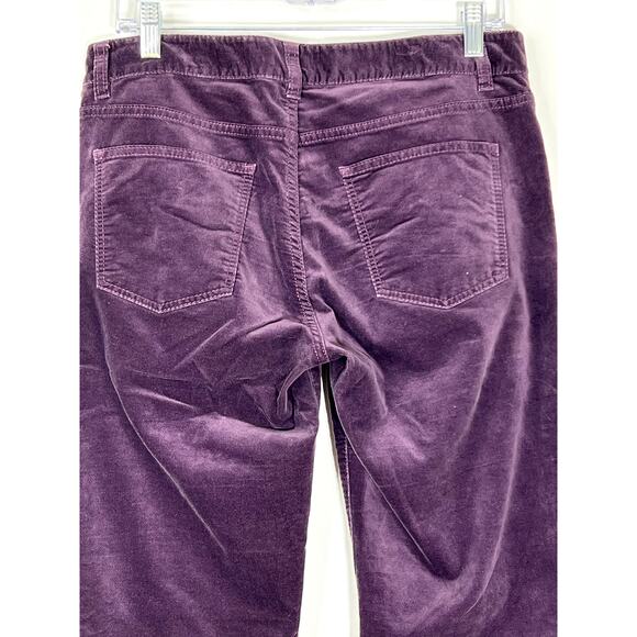 Talbots Dark Purple Velvet Wide Leg Bootcut Flare Low Rise Trouser Pants Size 8 - Picture 5 of 8